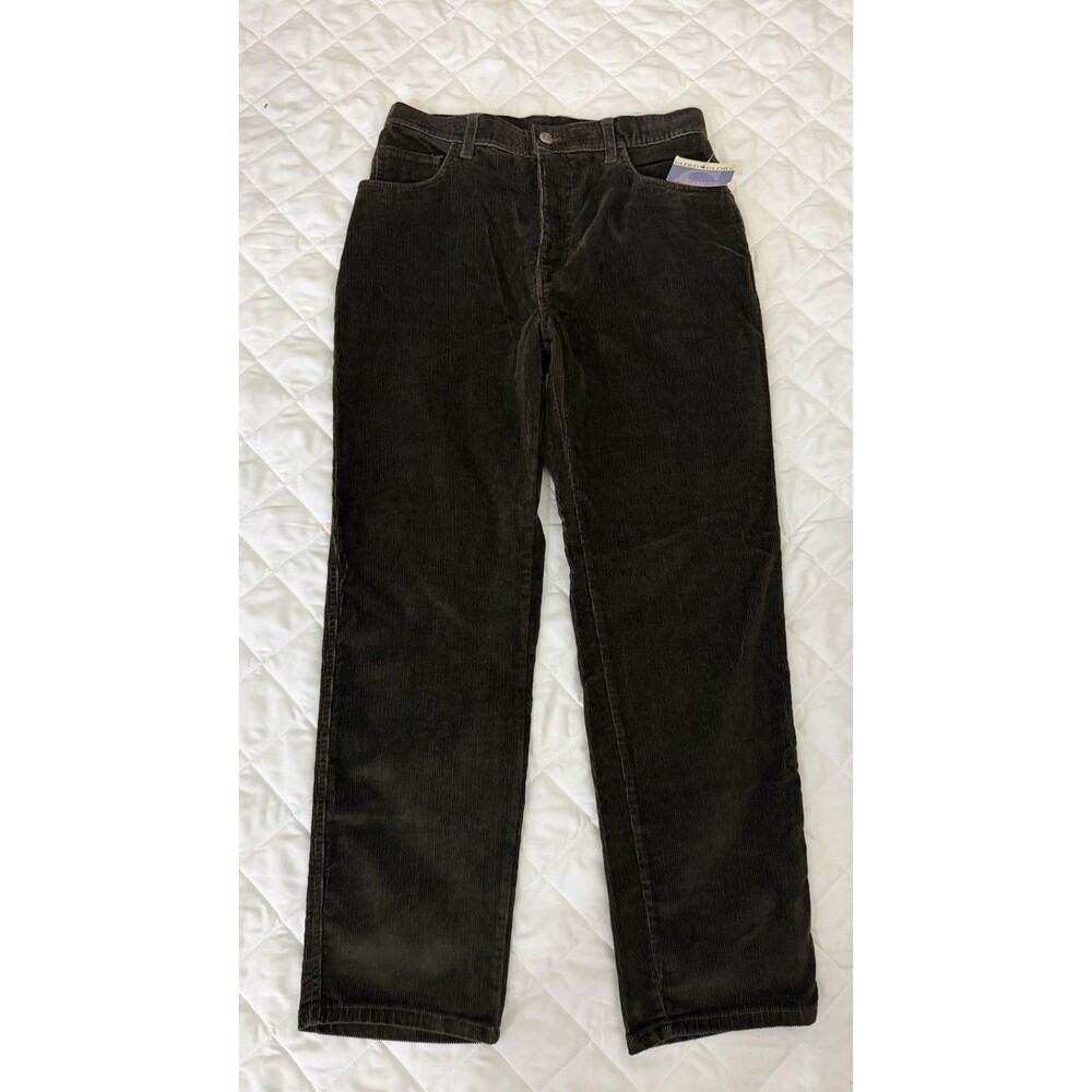 Faded Glory Stretch Corduroy Pants Women’s 10 Petite Pirate Green NWT